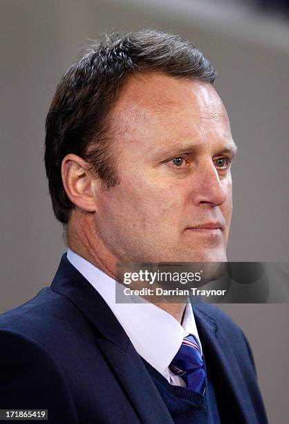 Bulldogs legend Chris Grant is seen after the round 14 AFL match between the Melbourne Demons and the Western Bulldogs at Melbourne Cricket Ground on...