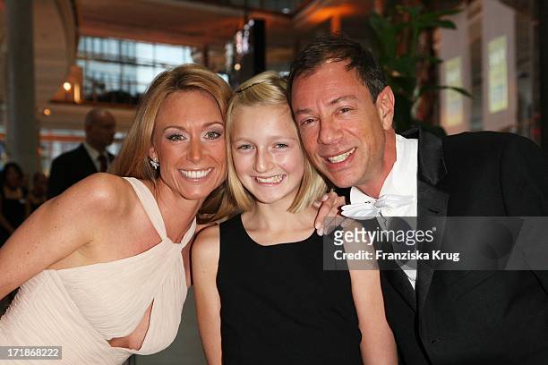 Alexandra Christmann with daughter Lois And Samuel Brauner at 90th birthday of Artur Braunerr In Berlin On 130908