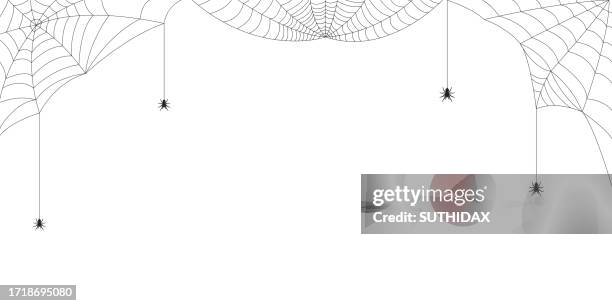 illustration of a spider web in a halloween theme version two - witch spell book stock illustrations