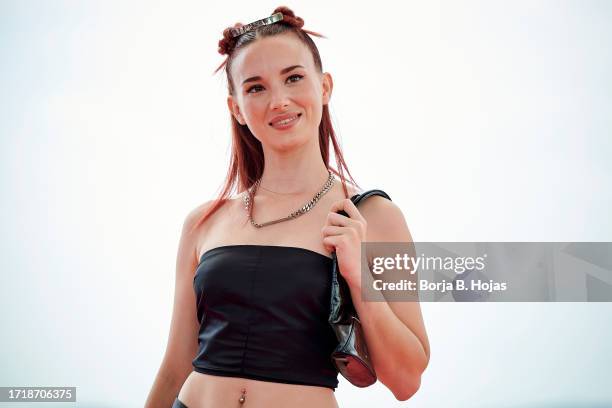 Actress Aria Bedmar attends "Hermana Muerte" photocall during Sitges Film festival 2023 on October 05, 2023 in Sitges, Spain.