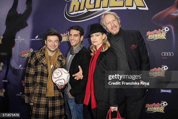 Director Granz Henman, Elyas M. Barek, Reiner Schöne And Catherine Flemming at the Premiere Of The film "Devils Kickers" In Uci Colosseum in Berlin