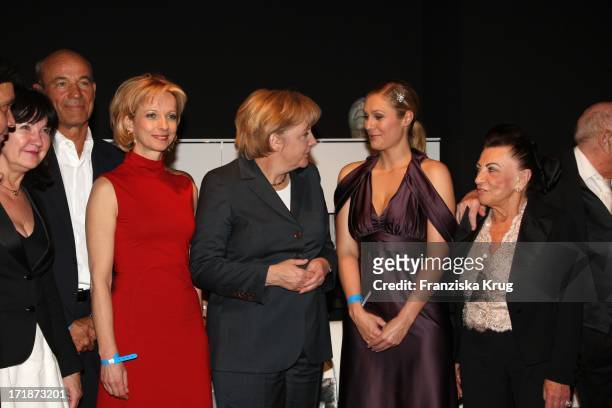 Heiner Lauterbach, Mareike Carriere, German Chancellor Angela Merkel, Ruth Moschner, Alice And Artur Brauner at producers Fest 2009 of the German...