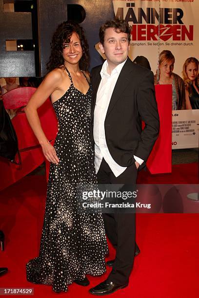 Christian Ulmen With Wife Huberta In The Germany premiere of the movie "Men in the City" in Cinemax on Potsdamer Platz in Berlin