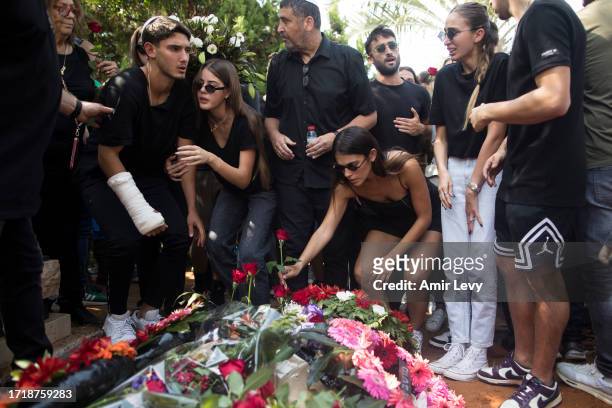 Family and friends of May Naim who was murdered by Palestinians militants at the "Supernova" festival, near the Israeli border with Gaza strip, react...