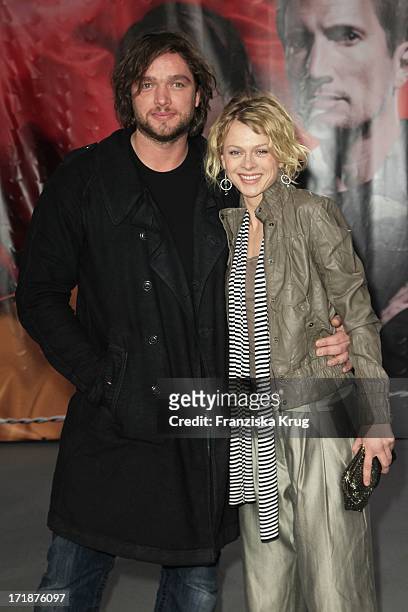 Ronald Zehrfeld and Isabell Gerschke at the Premiere Of Sat1 event two-parter "The Border" Cinestar in Berlin, Sony Center in Berlin