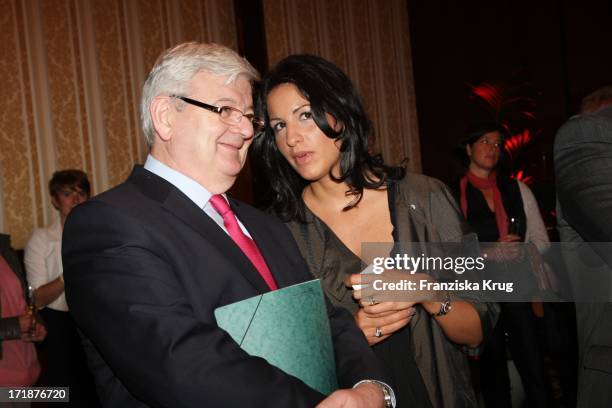 Minu Barati-Fischer With Husband Joschka Fischer at Finale Of Time Magazine Good cooking competition from Austria at the Ritz Carlton in Berlin