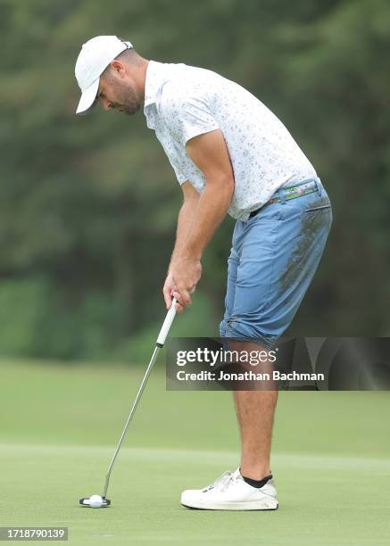 Wesley Bryan of the United States putts on the 14th green during the first round of the Sanderson Farms Championship at The Country Club of Jackson...