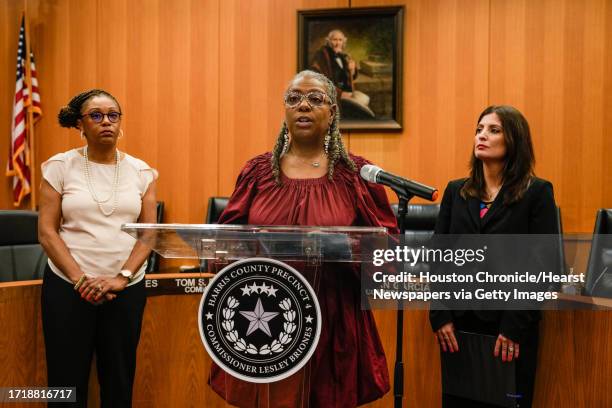 Harris County Public Health director Barbie Robinson and Commissioner Lesley Brones announce the launch of a Latino Chronic Disease Cohort on...