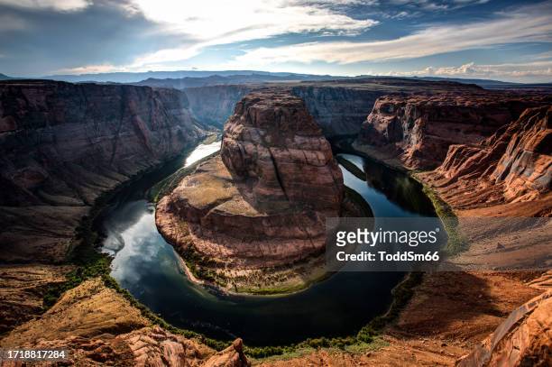sunset at  horseshoe bend, arizona - north america stock pictures, royalty-free photos & images