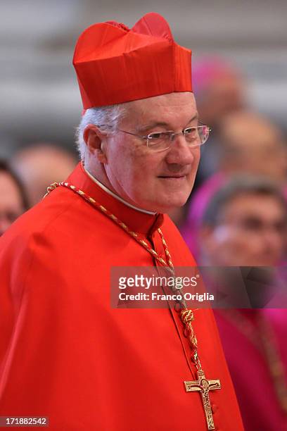 Canadian Cardinal Mark Ouellet attends the mass and imposition of the Pallium upon the new metropolitan archbishops held by Pope Francis for the...