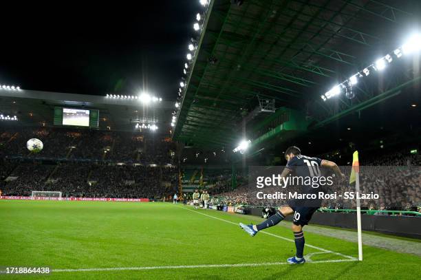 Luis Alberto of SS Lazio during the UEFA Champions League match between Celtic FC and SS Lazio at Celtic Park Stadium on October 04, 2023 in Glasgow,...