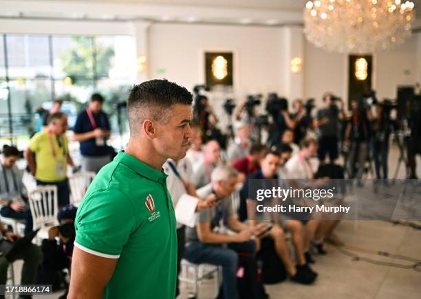 Paris , France - 11 October 2023; Jonathan Sexton arrives for an Ireland Rugby media conference at Stade Omnisports des Fauvettes in Domont, France.