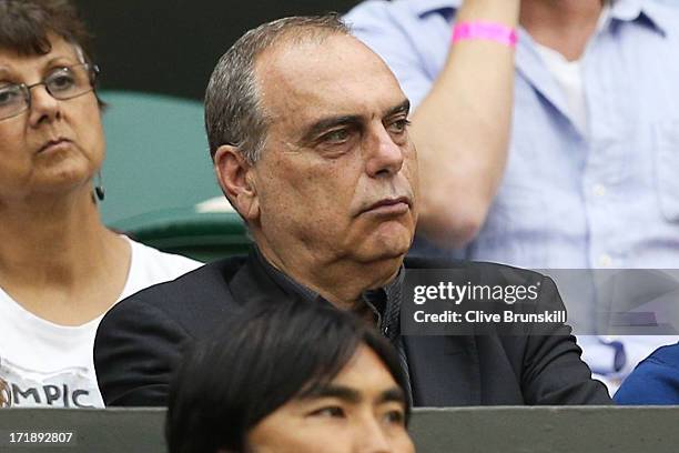 Avram Grant attends the Ladies' Singles third round matcj between Serena Williams of the United States of America and Kimiko Date-Krumm of Japan on...