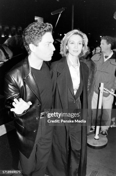 Richard Marx and Cynthia Rhodes attend the local premiere of "Anastasia" at Lincoln Center in New York City on November 9, 1997.