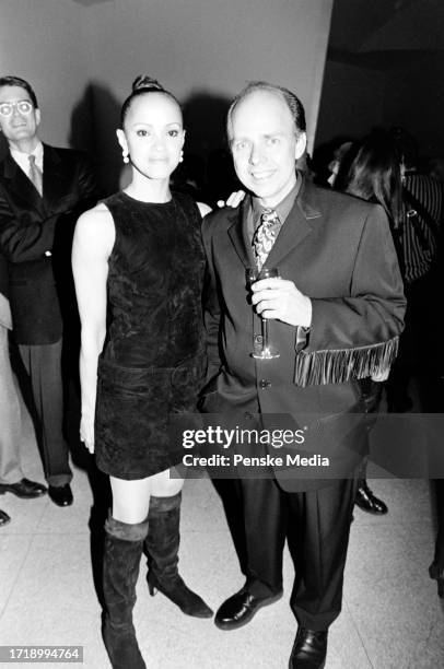 Caridad Rivera and guests attend a party, celebrating a retrospective of Robert Rauschenberg's artwork, at the Guggenheim Museum in New York City on...