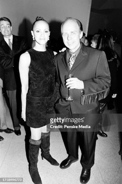 Caridad Rivera and guests attend a party, celebrating a retrospective of Robert Rauschenberg's artwork, at the Guggenheim Museum in New York City on...
