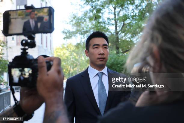Cofounder of Paradigm Matt Huang arrives to testify at the trial of former FTX CEO Sam Bankman-Fried at Manhattan Federal Court on October 04, 2023...