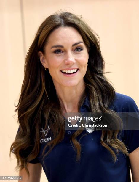 Catherine, Princess of Wales tries her hand at wheelchair rugby and joins a training session facilitated by members of the world-cup winning England...