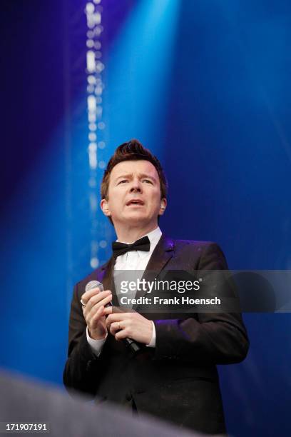 British singer Rick Astley performs live during the Stadtwerkefestival on June 29, 2013 in Potsdam, Germany.