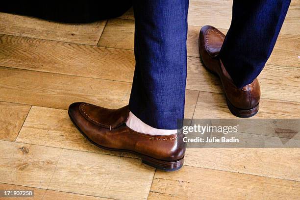 Detail of an outfit backstage for the Francesco Smalto Menswear Spring/Summer 2014 Show As Part Of The Paris Fashion Week on June 29, 2013 in Paris,...