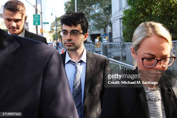 Former FTX developer Adam Yedidia leaves after testifying during the trial of former FTX CEO Sam Bankman-Fried at Manhattan Federal Court on October...