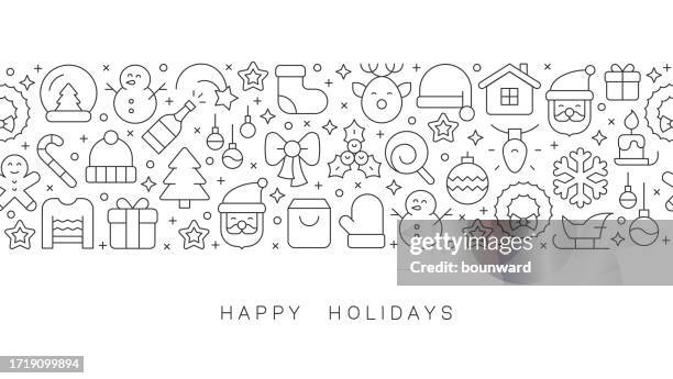 weihnachten icon hintergrund - weihnachten girlande stock-grafiken, -clipart, -cartoons und -symbole