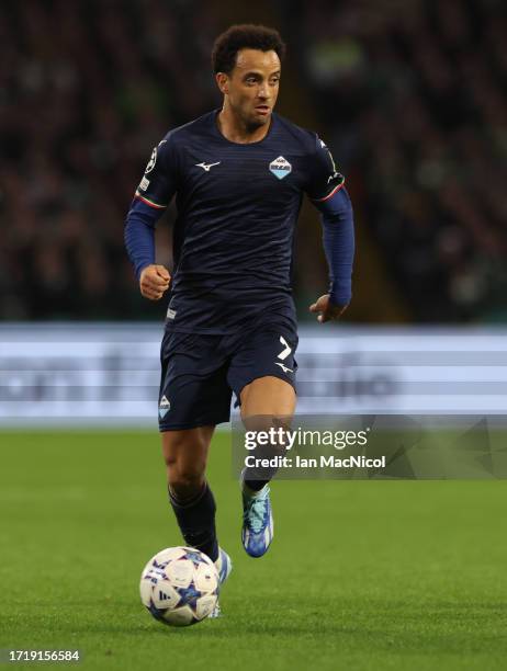 Felipe Anderson of SS Lazio is seen during the UEFA Champions League match between Celtic FC v SS Lazio at Celtic Park Stadium on October 04, 2023 in...