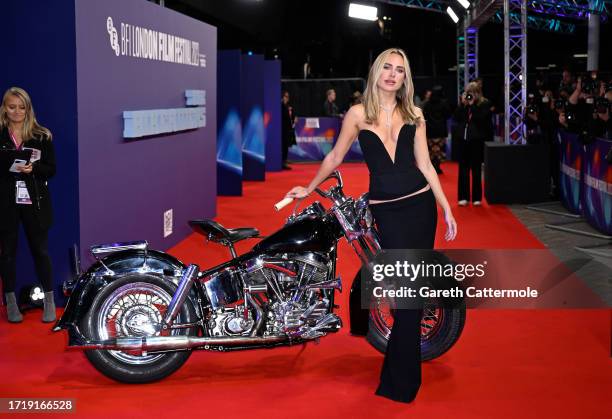 Kimberley Garner attends "The Bikeriders" Headline Gala premiere during the 67th BFI London Film Festival at The Royal Festival Hall on October 05,...