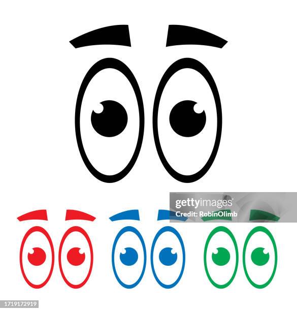 looking eyes icon set - curiosity stock illustrations