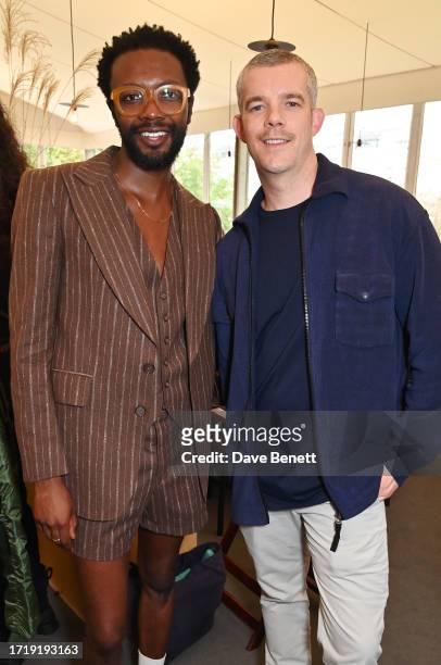 Omari Douglas and Russell Tovey attend a lunch hosted by Eva Langret and Jefferson Hack during the VIP Preview of the Frieze Art Fair 2023 in Regents...