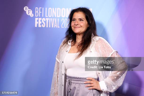 Nina Wadia attends the BFI Film Festival Screening of "Bonus Track" at Premiere Vue Leicester Square on October 05, 2023 in London, England. "Bonus...