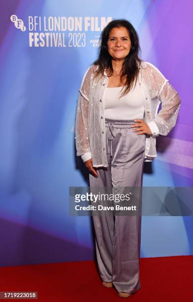 Nina Wadia attends the "Bonus Track" screening during the 67th BFI London Film Festival at Vue West End on October 5, 2023 in London, England.