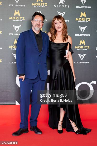 Paco Plaza and Almudena Amor attend "Hermana Muerte" premiere during Sitges Film festival 2023 on October 05, 2023 in Sitges, Spain.