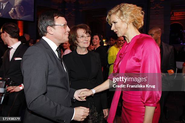 Volker Herres, Veronica Ferres, Dagmar Reim Bei Der Ard Blue Hour Opening Party Im Museum Für Kommunikation In Berlin