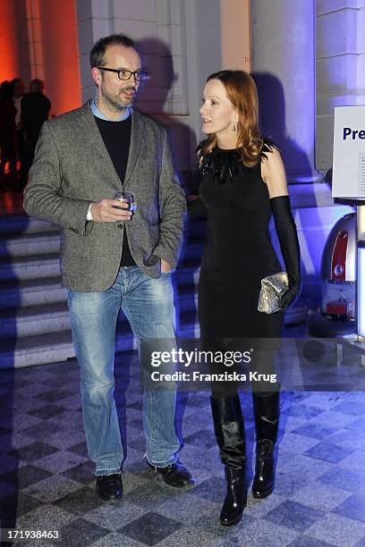 Katja Flint Und Gunnar Fuß Bei Der Ard Blue Hour Opening Party Im Museum Für Kommunikation In Berlin