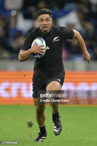 Anton Lienert-Brown of New Zealand during the Rugby World Cup France 2023 match between New Zealand and Uruguay at Parc Olympique on October 5, 2023...