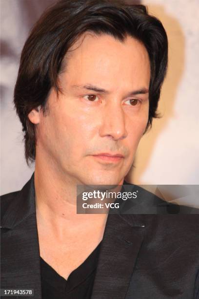 Actor Keanu Reeves attends "Man of Tai Chi" press conference on June 26, 2013 in Guangzhou, China.