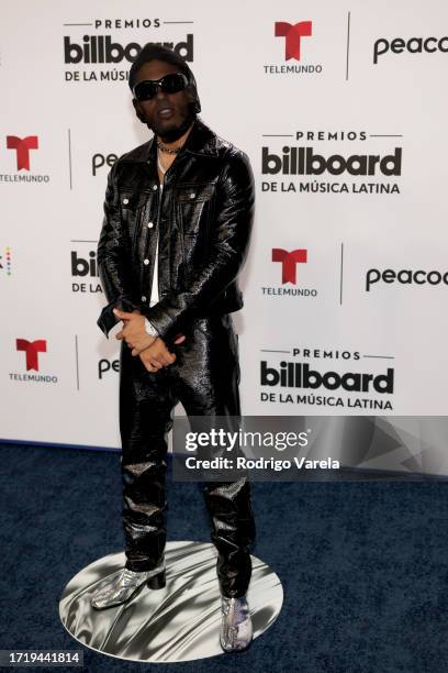 Myke Towers attends the 2023 Billboard Latin Music Awards at Watsco Center on October 05, 2023 in Coral Gables, Florida.