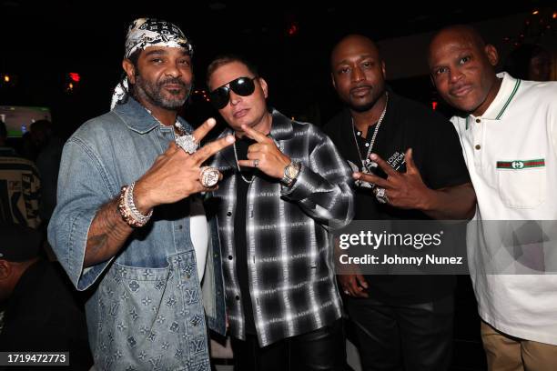 Jim Jones, Scott Storch, Freekey Zekey, and Derek Jackson attend a Scott Storch dinner on October 03, 2023 in Atlanta, Georgia.