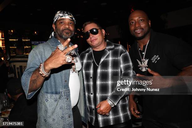 Jim Jones, Scott Storch, and Freekey Zekey attend a Scott Storch dinner on October 03, 2023 in Atlanta, Georgia.