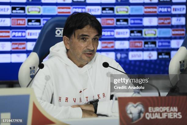 Head coach of Croatia National Football Team Zlatko Dalic holds a press conference ahead of the EURO 2024 qualifiers match between Croatia and...