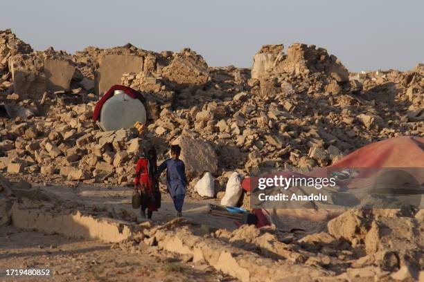 View of debris after 6.3 magnitude earthquake struck Afghanistan's western province of Herat on October 11, 2023. A strong earthquake has struck...