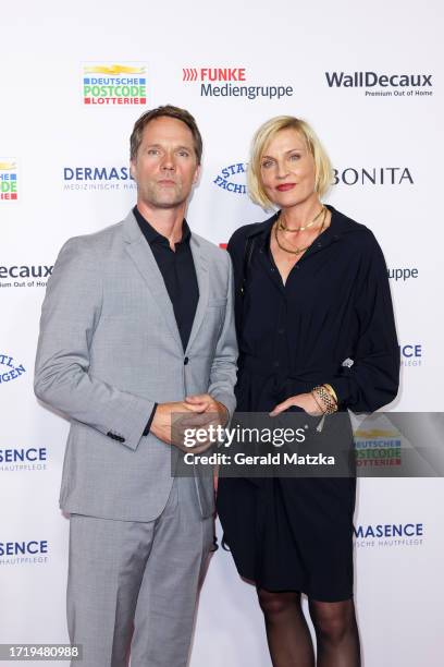 Marco Fischer and Sanna Englund attend "Goldene Bild der Frau" Award 2023 at Stage Theater on October 11, 2023 in Hamburg, Germany.