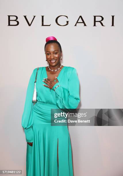 Cuppy attends the Bulgari High Jewellery Gala at the Bulgari Hotel on October 11, 2023 in London, England.