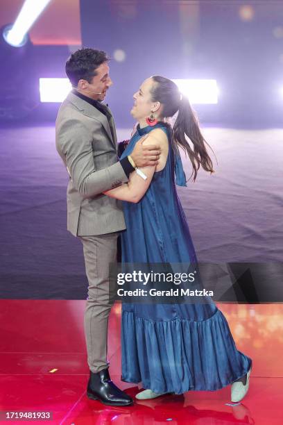 Rene Casselly and Philippa Mund during the "Goldene Bild der Frau" Award 2023 at Stage Theater on October 11, 2023 in Hamburg, Germany.