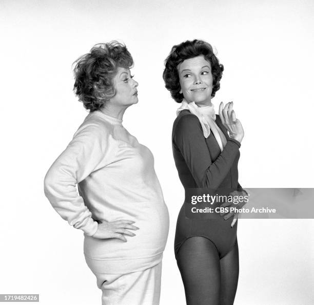 Happy Anniversary and Goodbye. A CBS special made for TV movie. Originally broadcast November 19, 1974. Pictured from left is Lucille Ball ; Nanette...