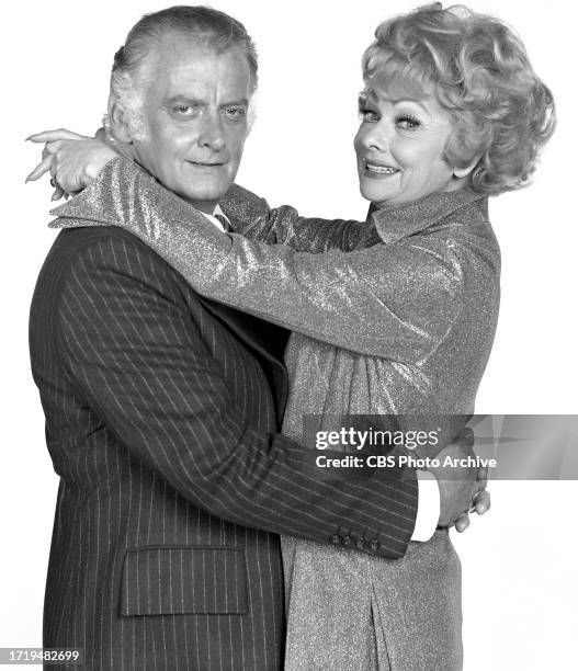 Happy Anniversary and Goodbye. A CBS special made for TV movie. Originally broadcast November 19, 1974. Pictured from left is Art Carney ; Lucille...