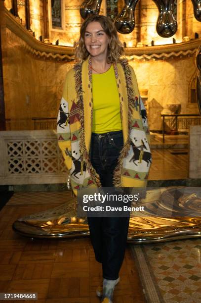 Arizona Muse attends the exhibition launch of "Dreamland Sirens" by artist Charlotte Colbert at Fitzrovia Chapel on October 11, 2023 in London,...