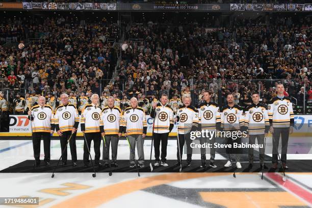 Alumni players Eddie Johnson, Ken Hodge, Derek Sanderson, Don Marcotte, Gerry Cheevers, Shawn Thornton, Tim Thomas, Tuukka Rask, David Krejci,...