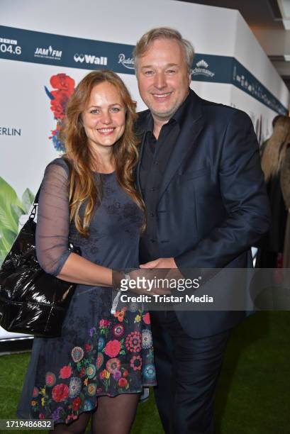 Stephan Grossmann and Lidija Grossmann attend the "Falling in love" grand show premiere at Friedrichstadt-Palast on October 11, 2023 in Berlin,...
